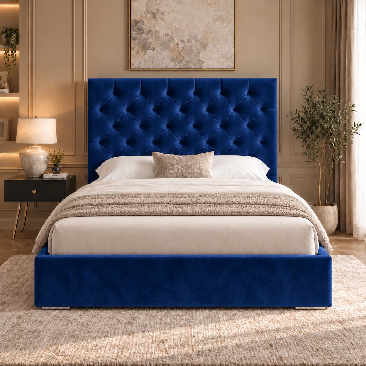 Alma Upholstered Soft Velvet Bed Frame