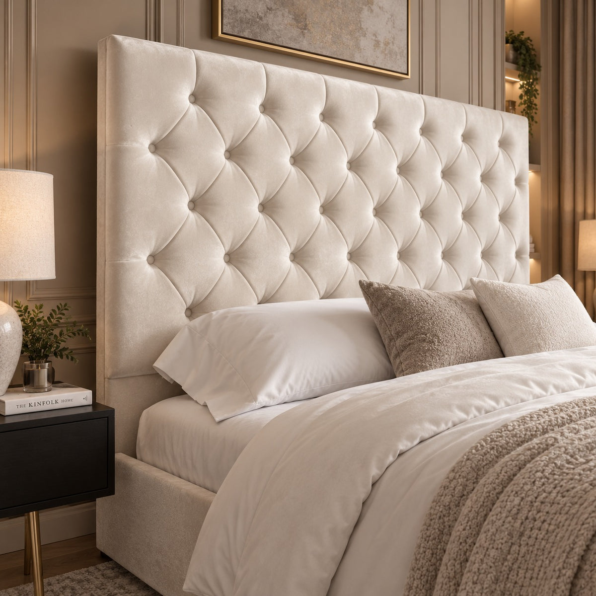 Alma Upholstered Soft Velvet Bed Frame