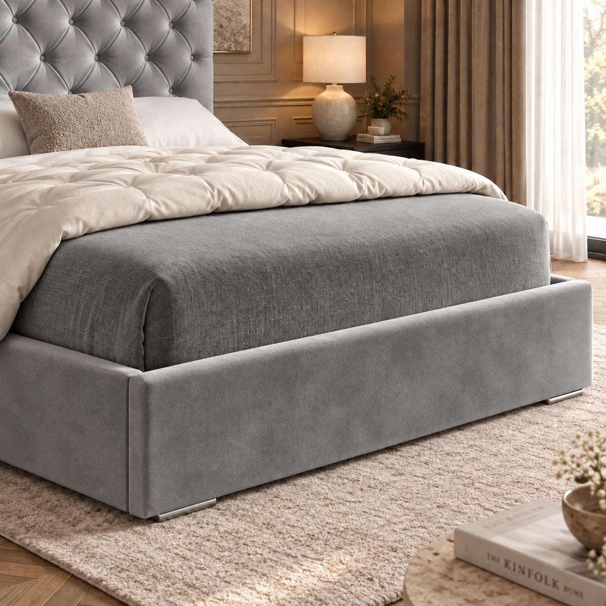 Alma Upholstered Soft Velvet Bed Frame