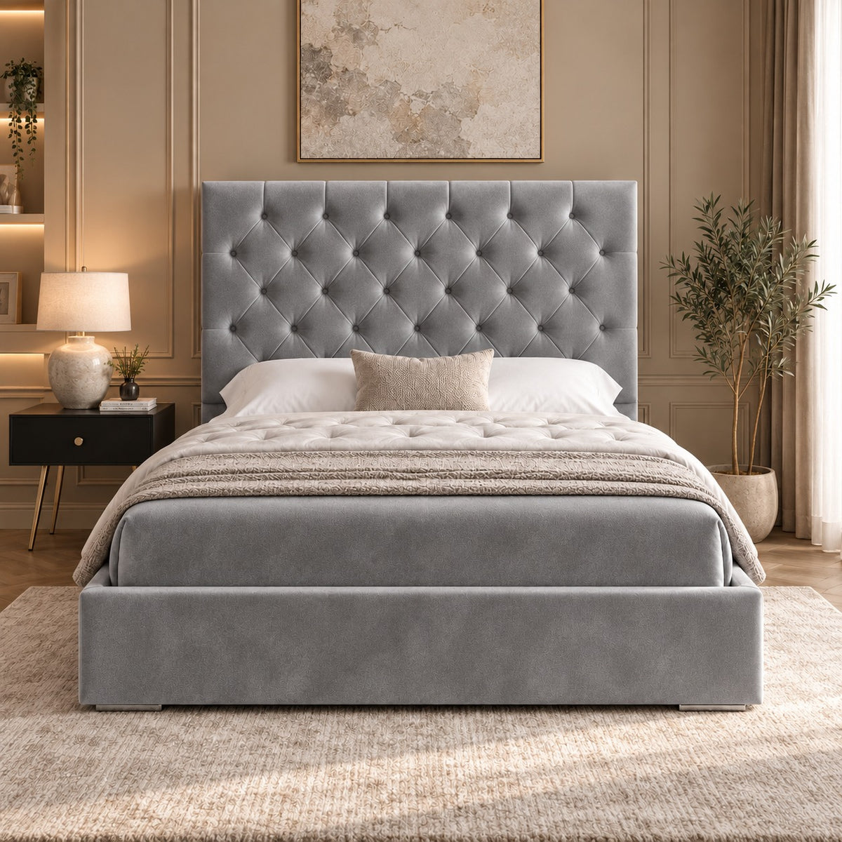 Alma Upholstered Soft Velvet Bed Frame