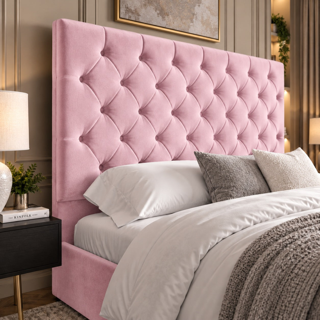 Alma Upholstered Soft Velvet Bed Frame