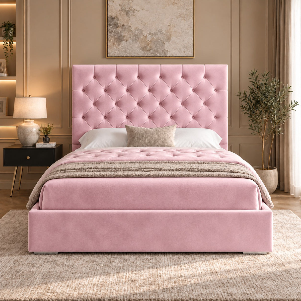 Alma Upholstered Soft Velvet Bed Frame