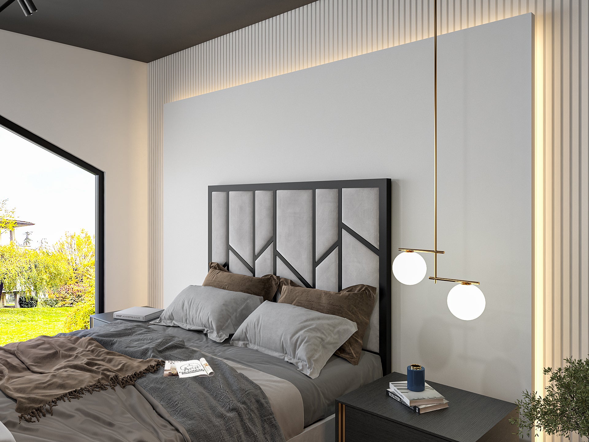 Anji Luxe Metal TV Bed Frame