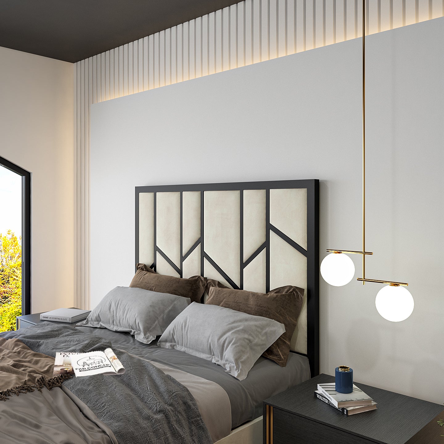 Anji Luxe Metal TV Bed Frame