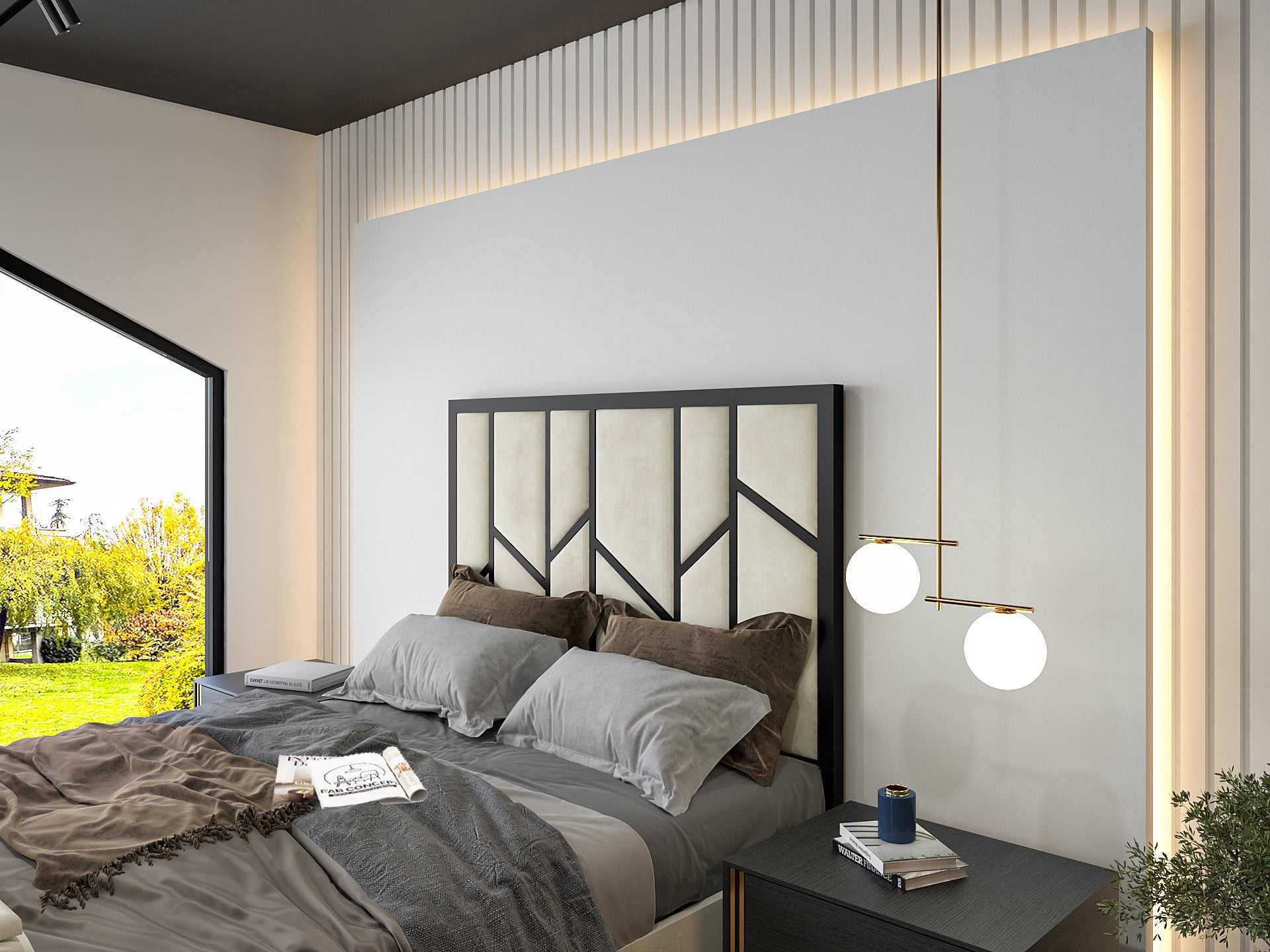 Anji Luxe Metal TV Bed Frame