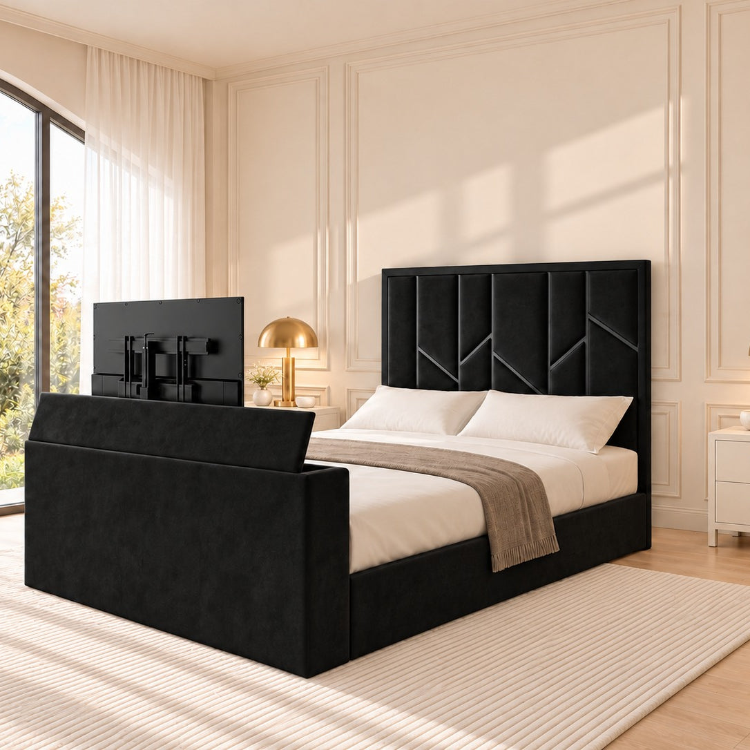 Anji Luxe Metal TV Bed Frame