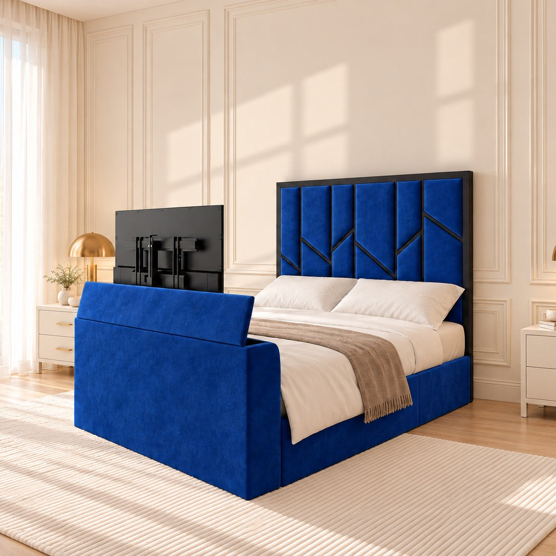 Anji Luxe Metal TV Bed Frame