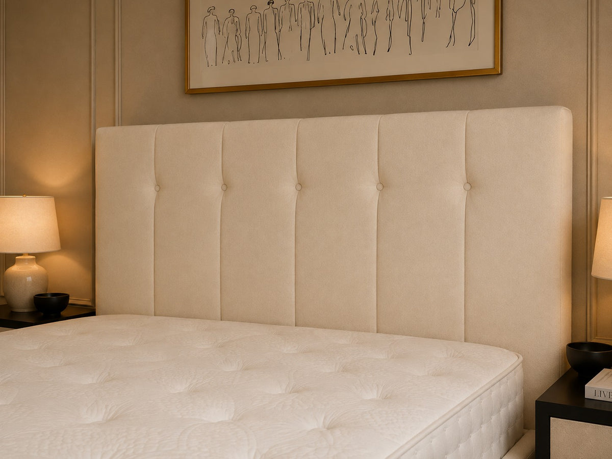 Arezzo Buttoned Vertical Panel Headboard Upholstered Bed Frame