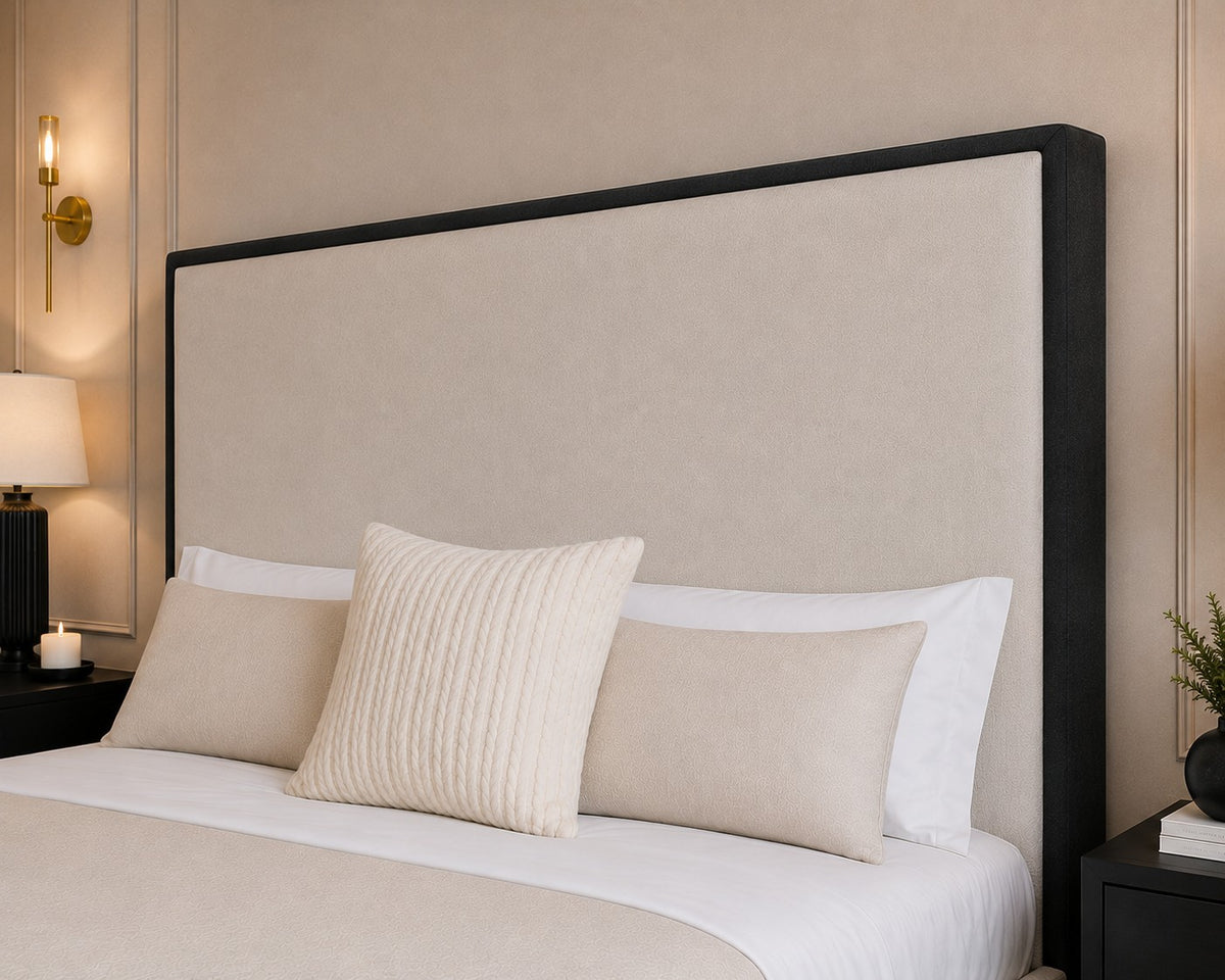 Assisi Contrast Framed Tall Headboard Upholstered Bed Frame