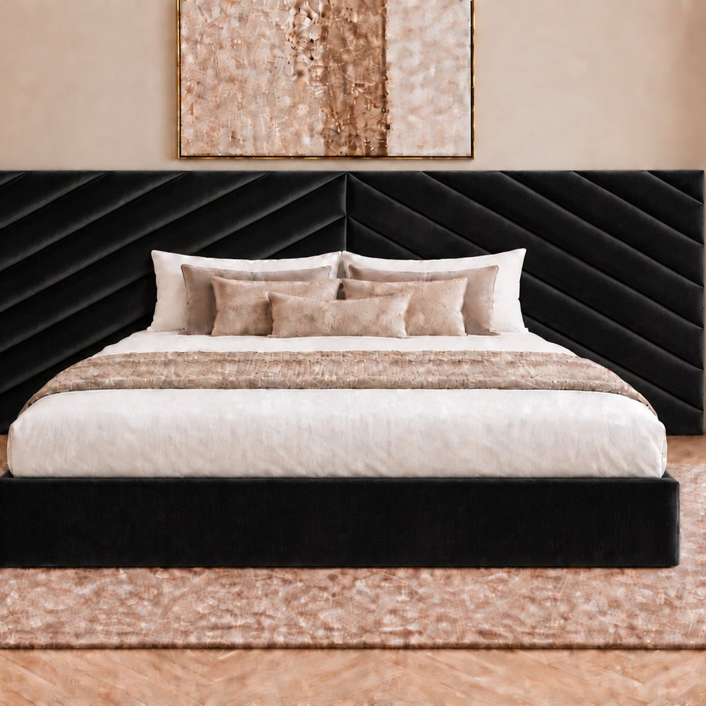 Bassano divan bed in black, front view