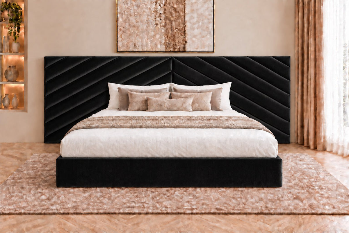 Bassano divan bed in black, front view