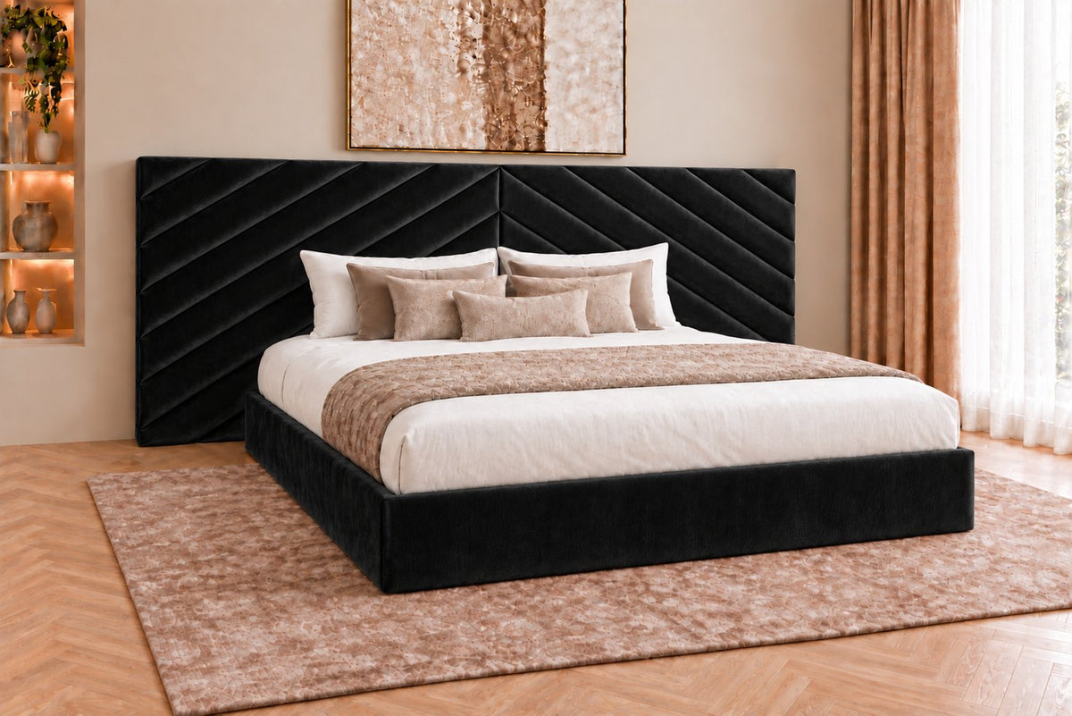 Bassano divan bed in black, side view