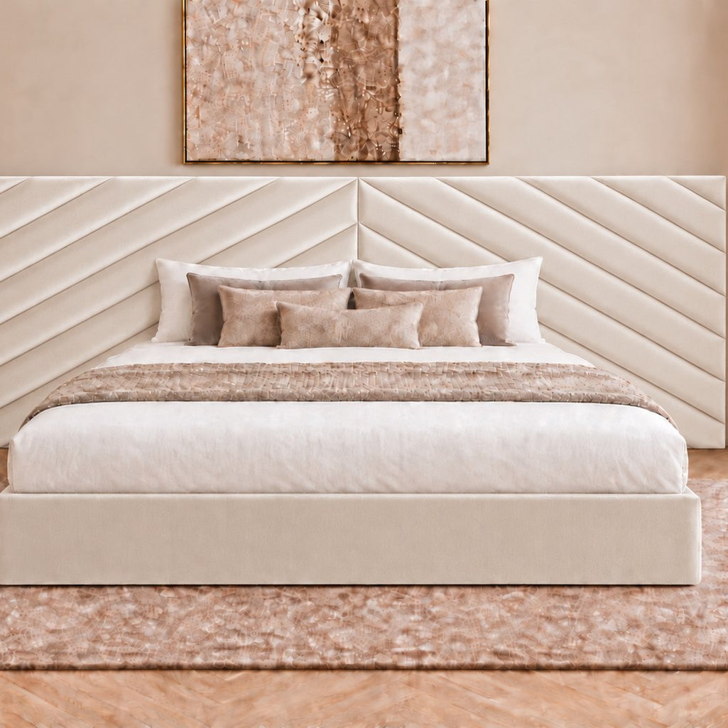 Bassano divan bed in cream, front view