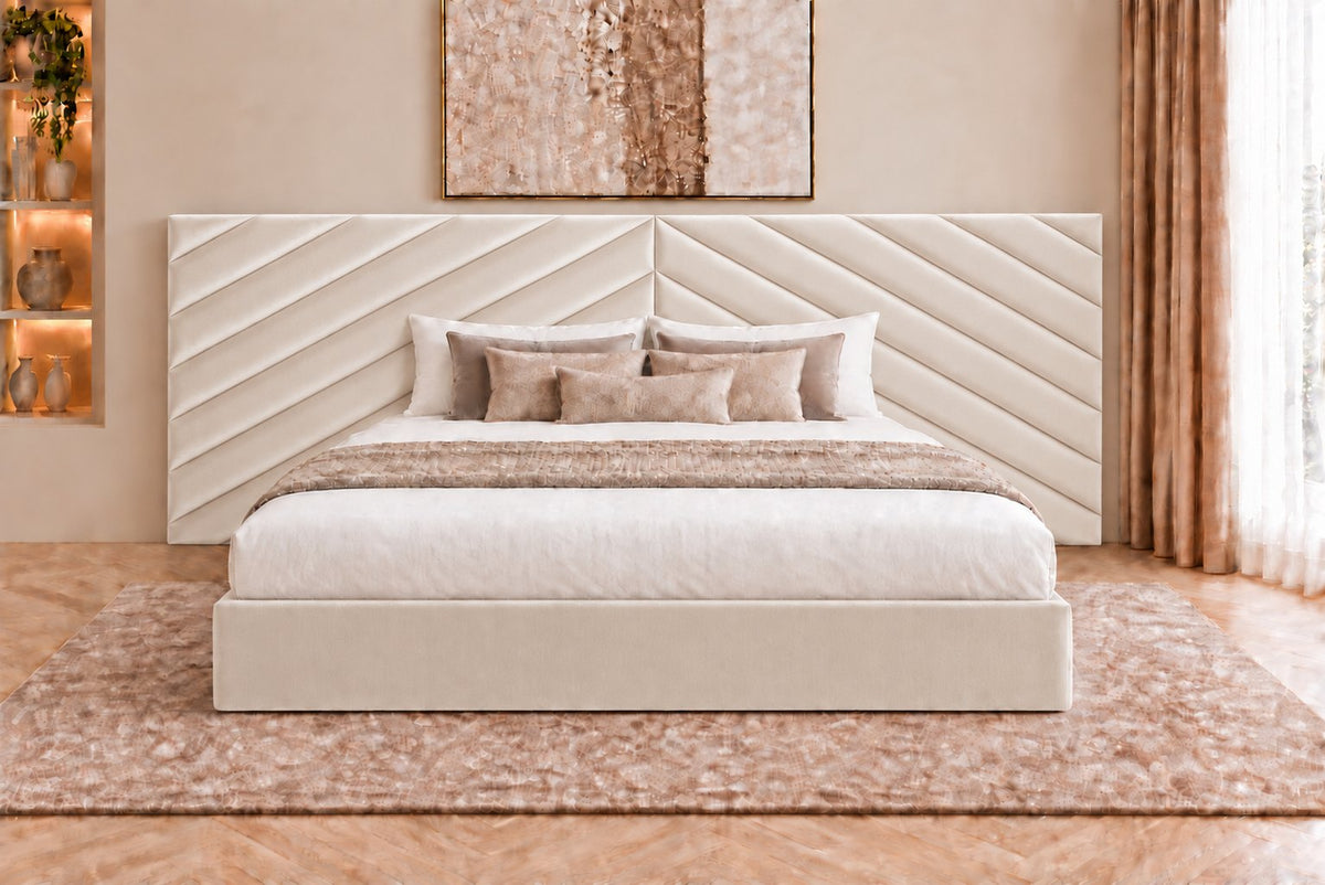 Bassano divan bed in cream, front view