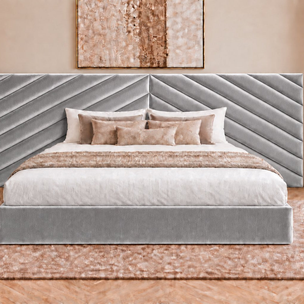Bassano divan bed in grey, front view