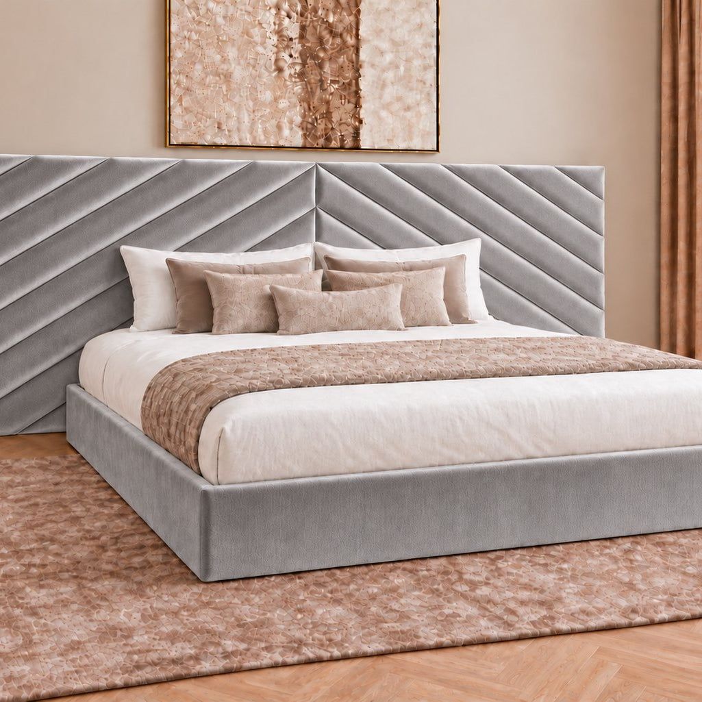 Bassano divan bed in grey, side view
