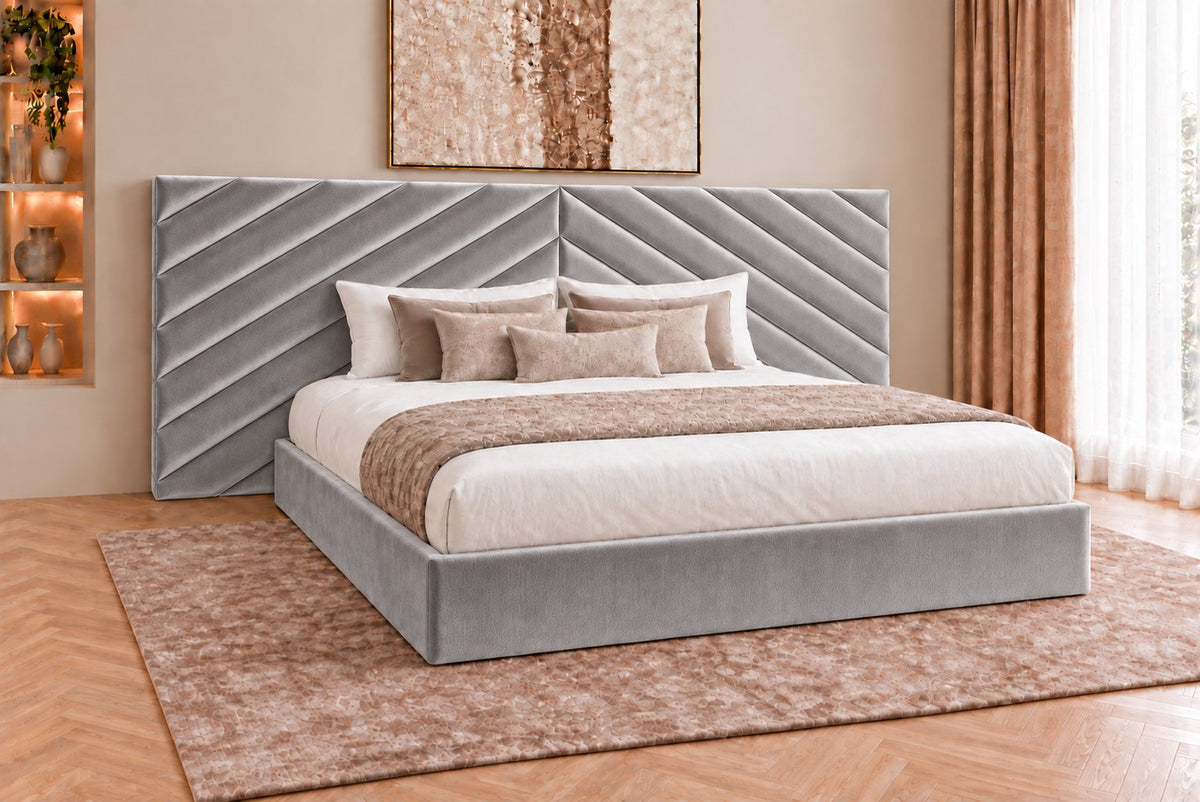 Bassano divan bed in grey, side view