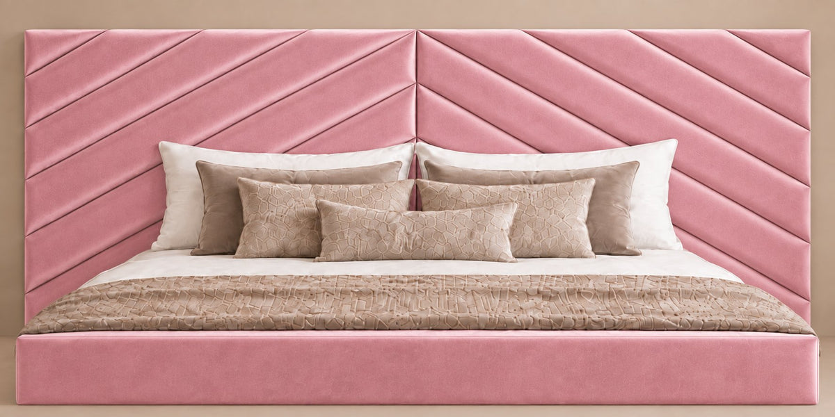 Bassano divan bed in pink, headboard close-up