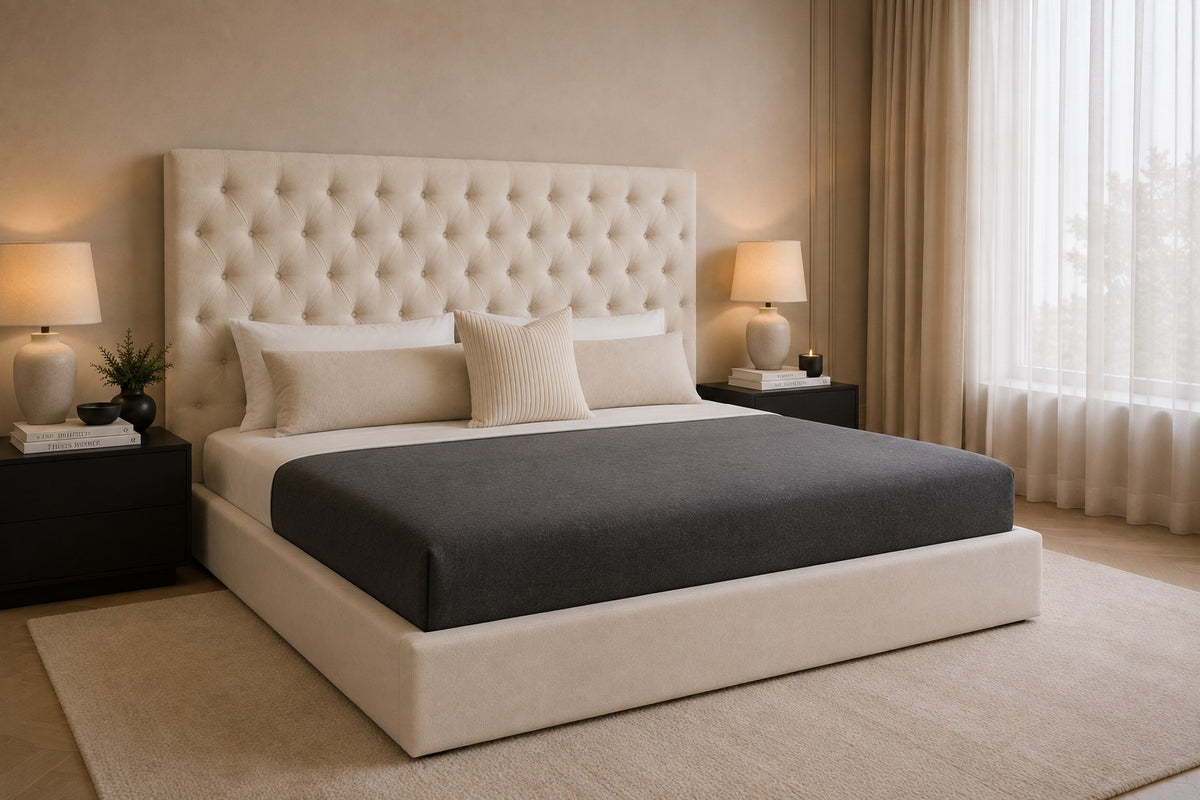 Cagliari Diamond Buttoned Headboard Upholstered Bed Frame