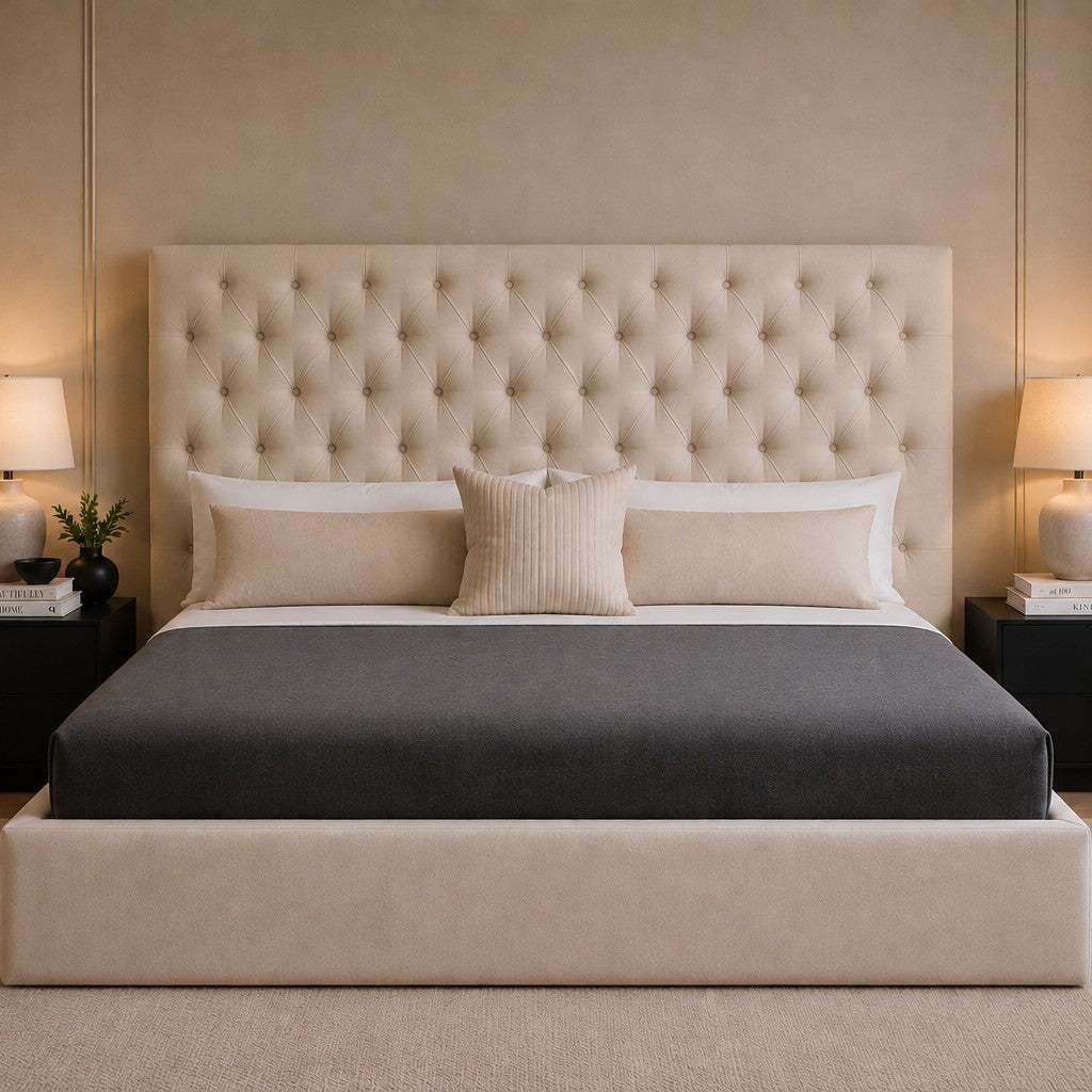 Cagliari Diamond Buttoned Headboard Upholstered Bed Frame