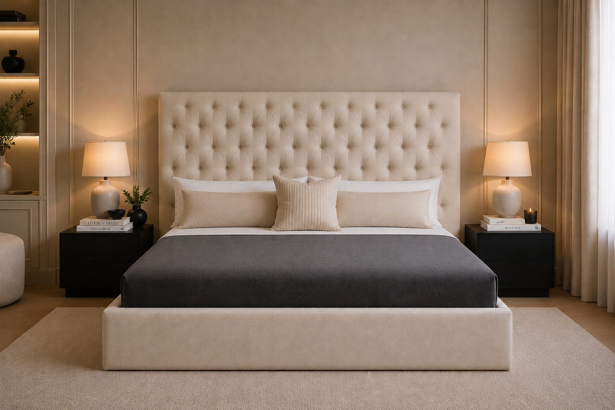Cagliari Diamond Buttoned Headboard Upholstered Bed Frame
