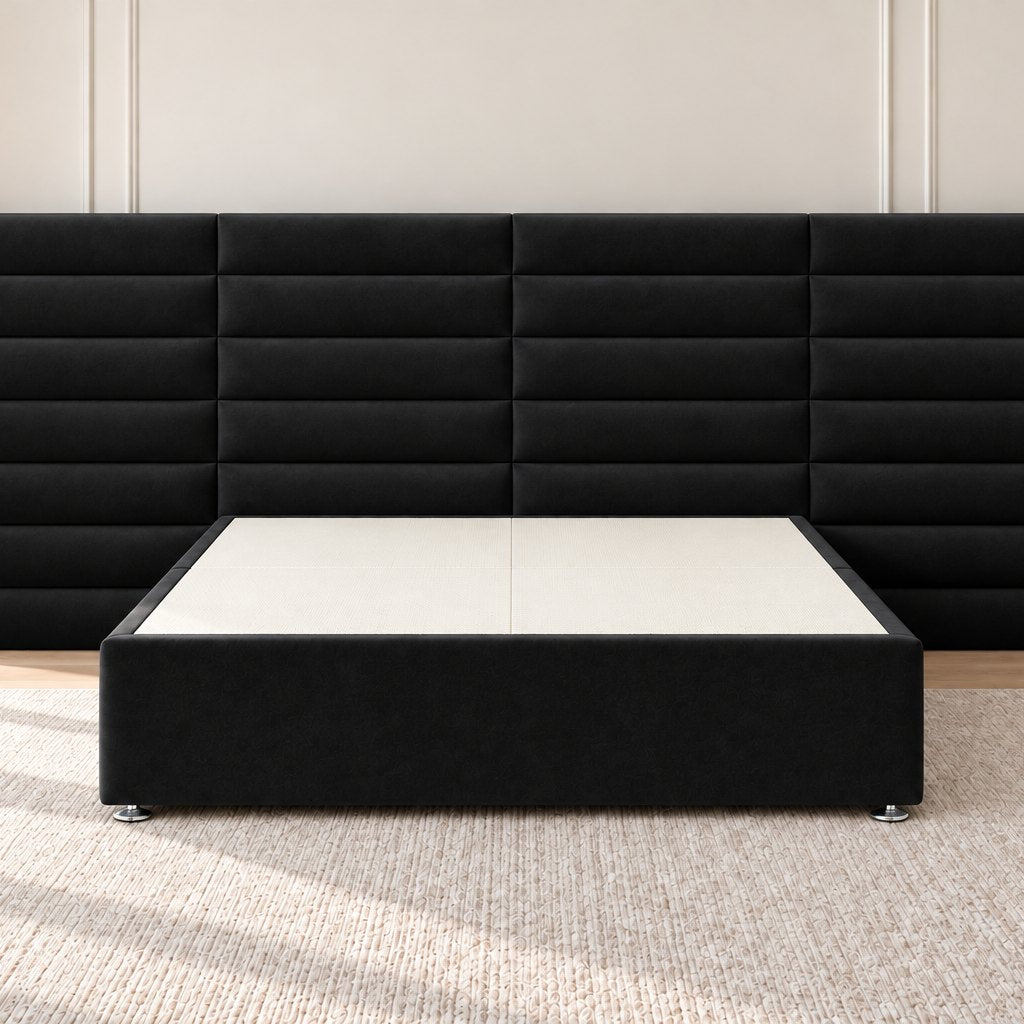 Camogli divan bed in black, front view