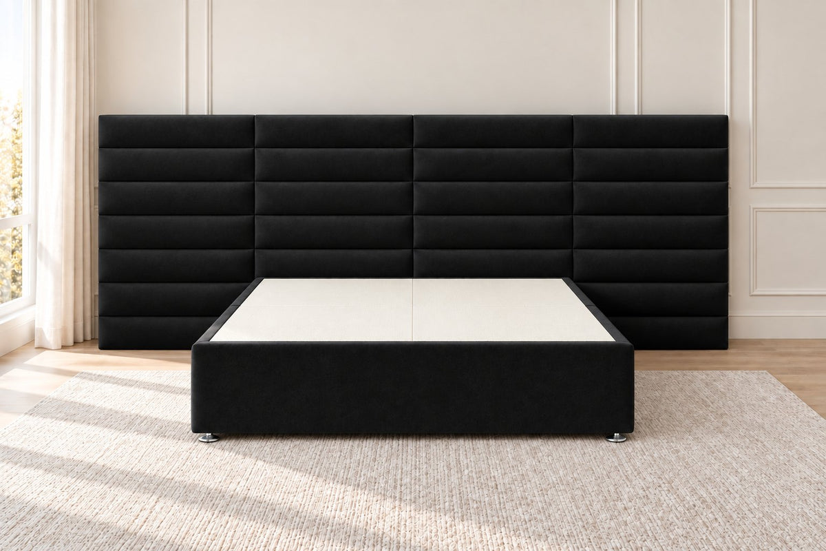 Camogli divan bed in black, front view
