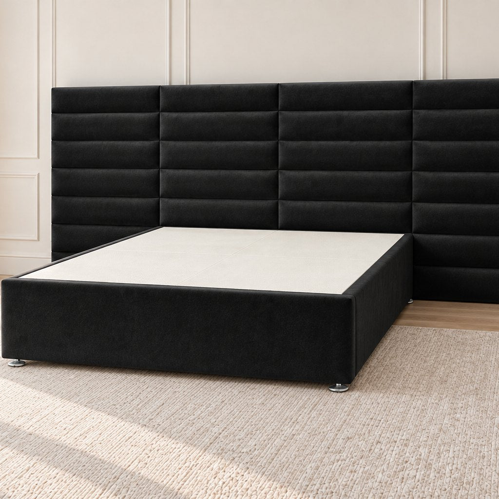 Camogli divan bed in black, side view