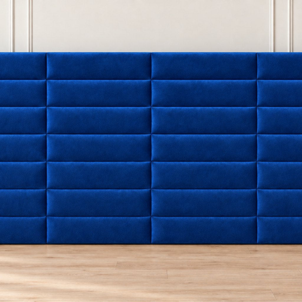 Camogli divan bed in blue, headboard close-up