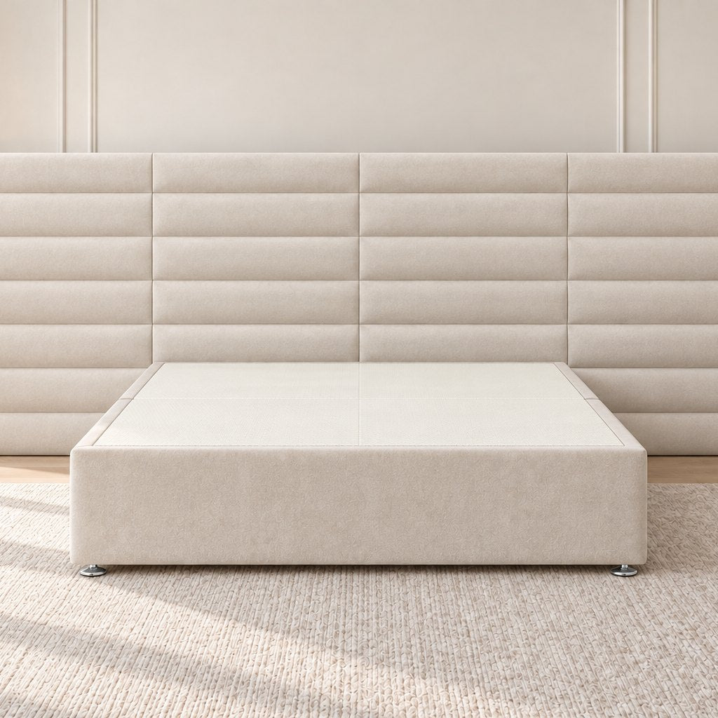 Camogli divan bed in cream, front view