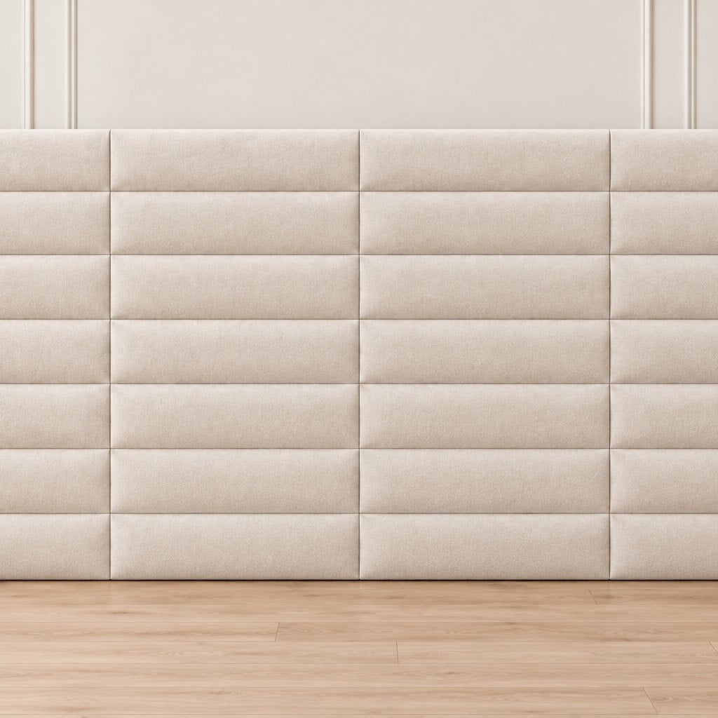 Camogli divan bed in cream, headboard close-up