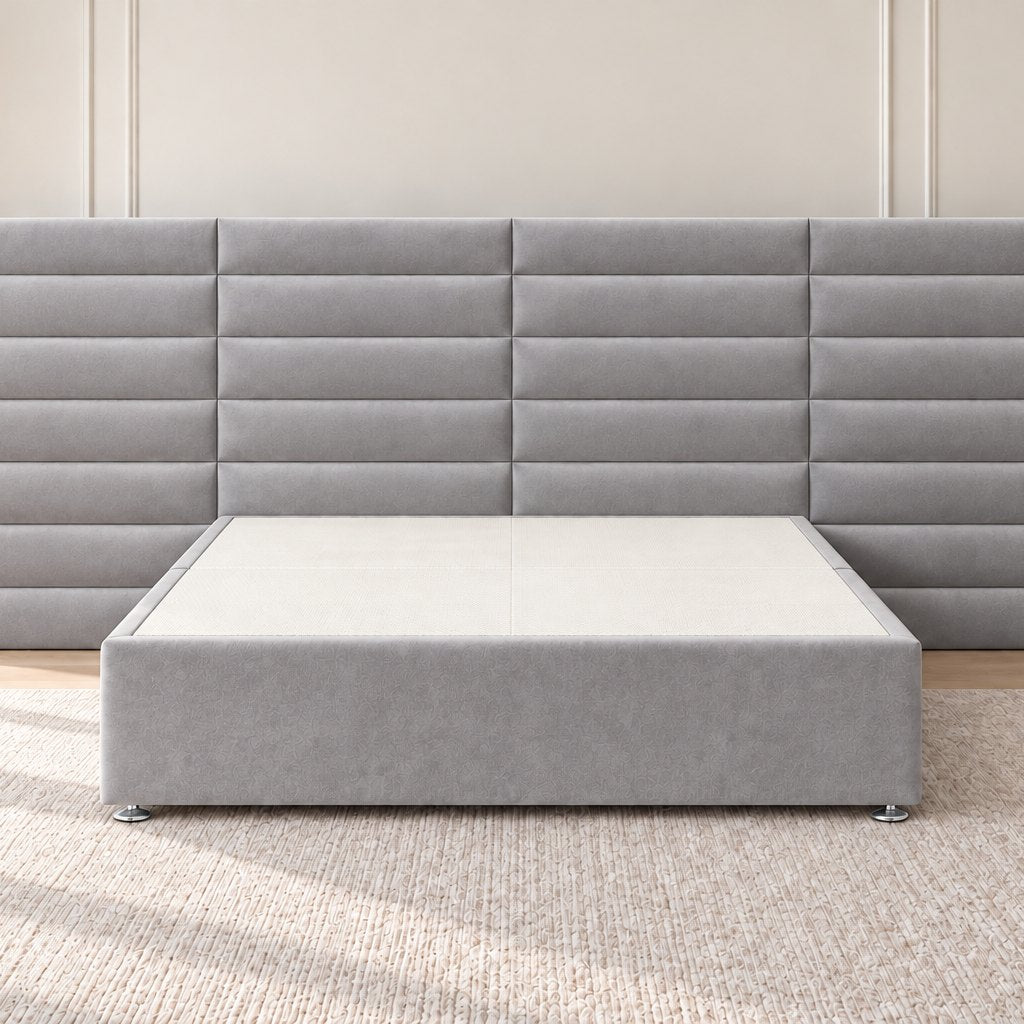 Camogli divan bed in grey, front view