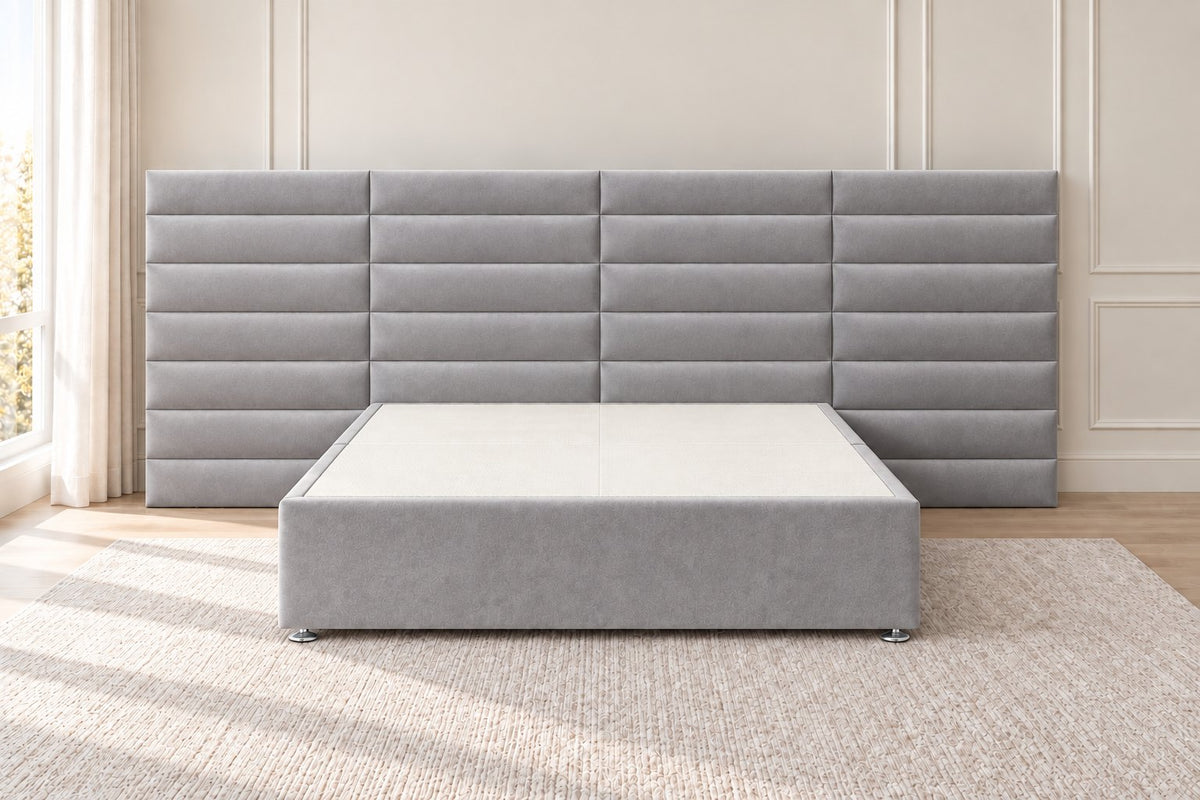 Camogli divan bed in grey, front view