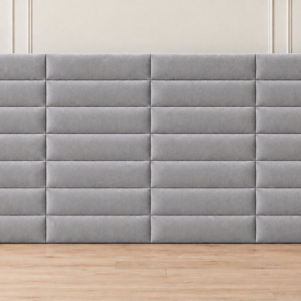 Camogli divan bed in grey, headboard close-up
