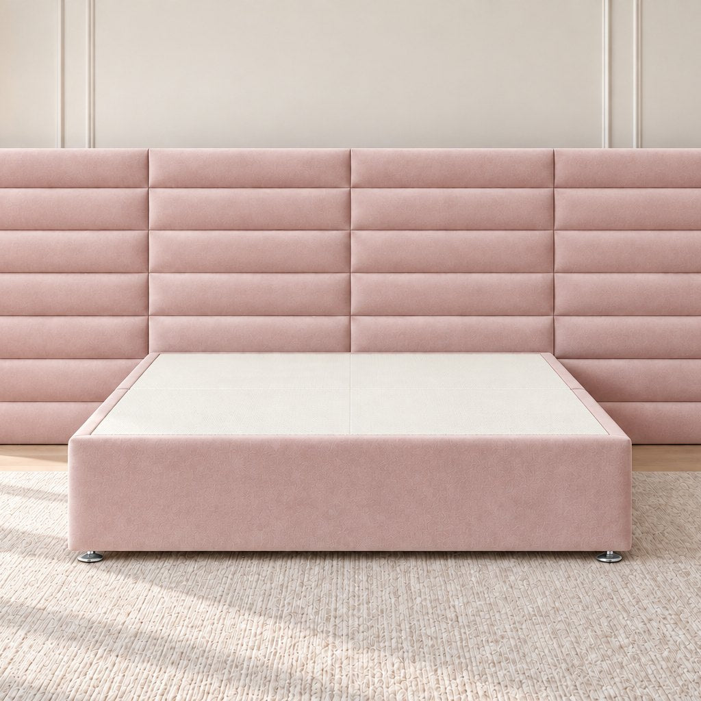 Camogli divan bed in pink, front view