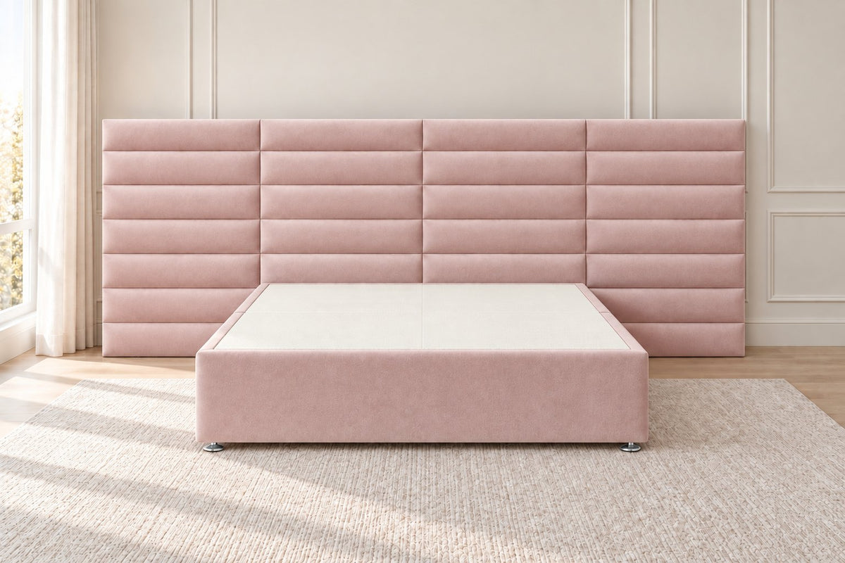 Camogli divan bed in pink, front view
