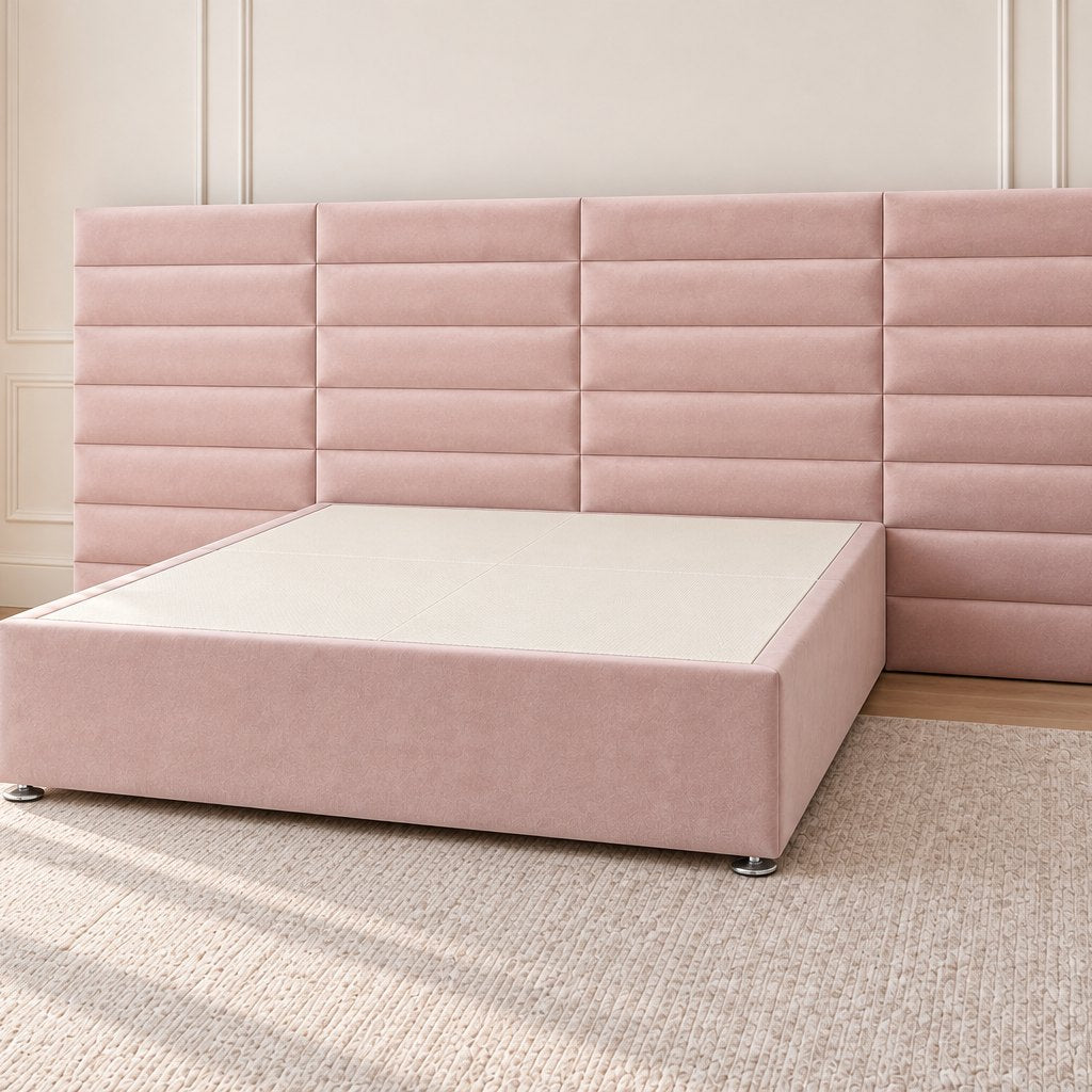 Camogli divan bed in pink, side view