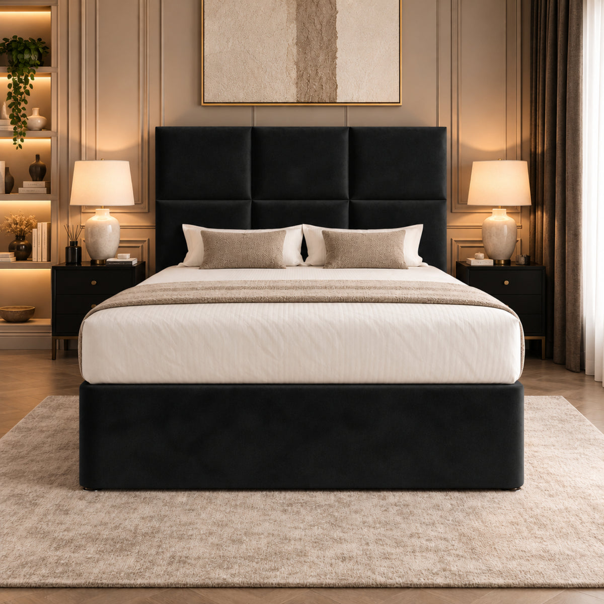Caprio Upholserted Floorstanding Headboard With Divan Bed Frame
