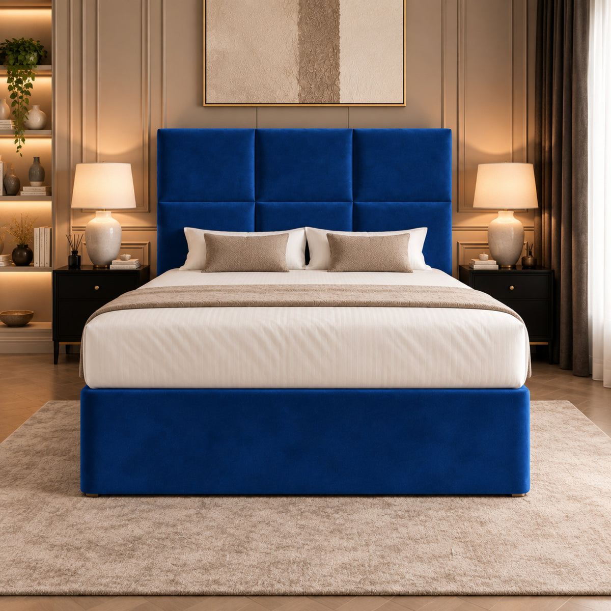 Caprio Upholserted Floorstanding Headboard With Divan Bed Frame