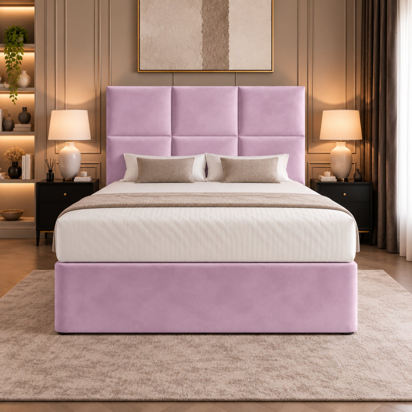 Caprio Upholserted Floorstanding Headboard With Divan Bed Frame