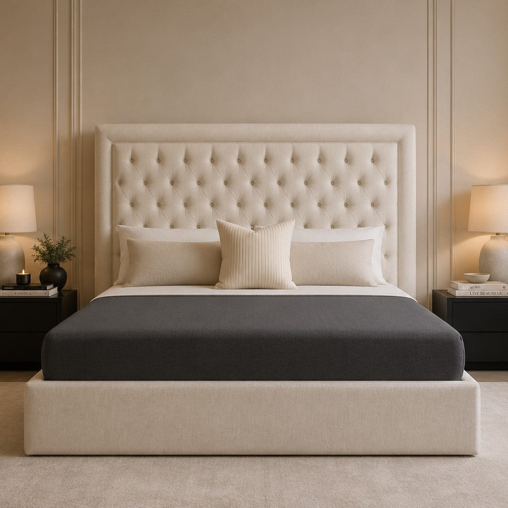 Catania Diamond Buttoned Framed Headboard Upholstered Bed Frame