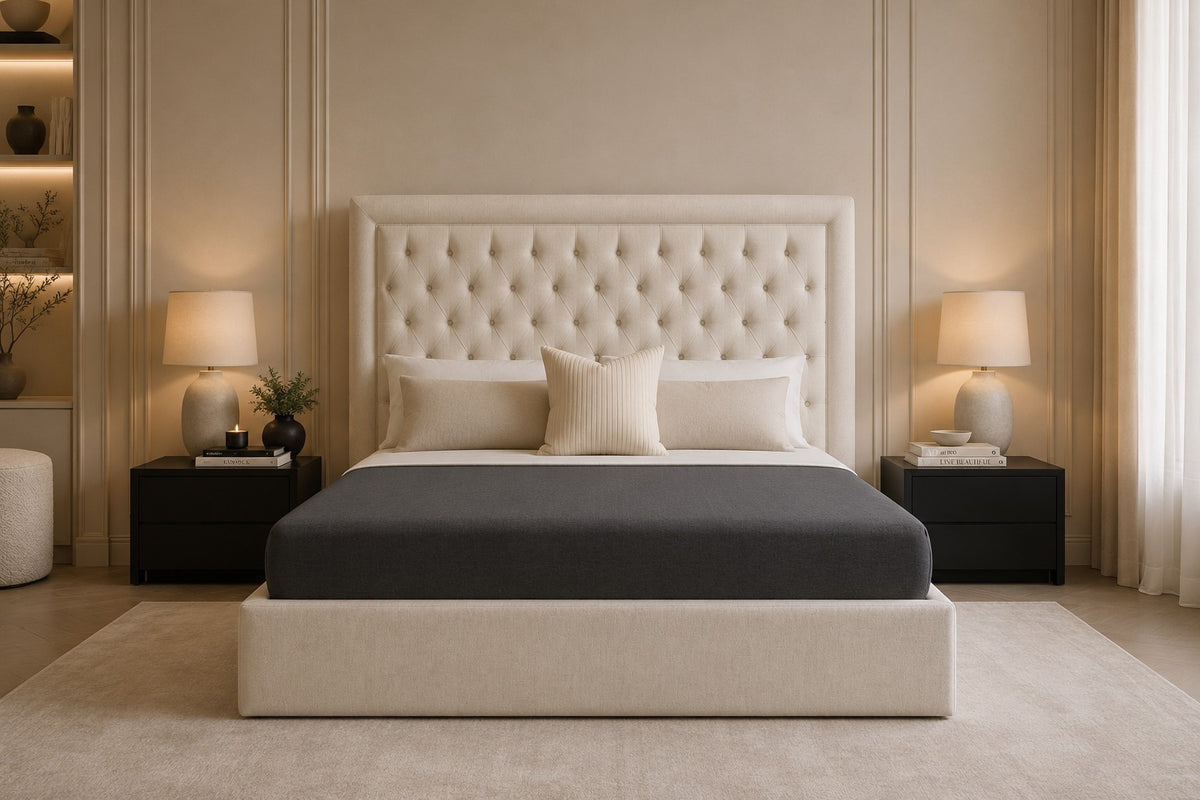 Catania Diamond Buttoned Framed Headboard Upholstered Bed Frame