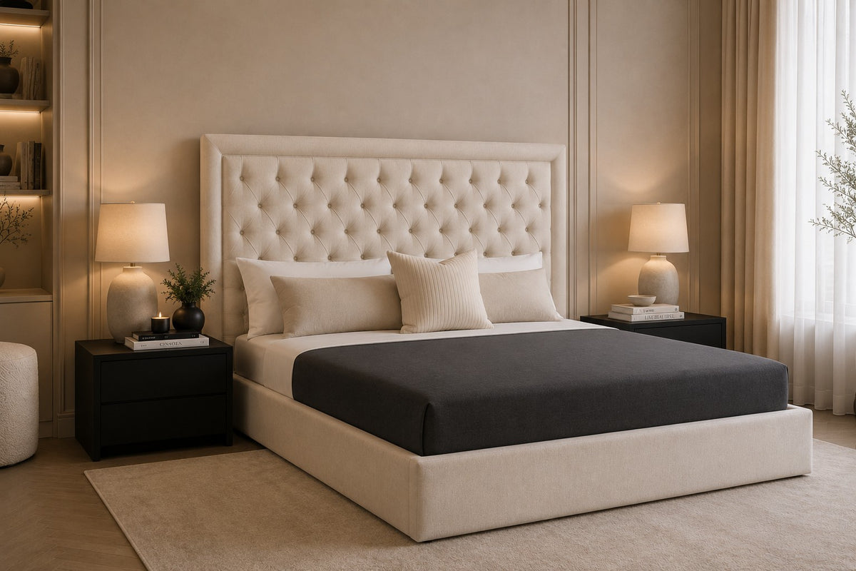 Catania Diamond Buttoned Framed Headboard Upholstered Bed Frame