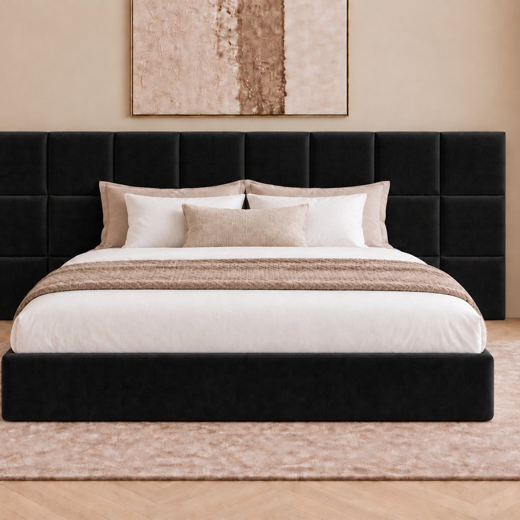 Cefalu divan bed in black, front view