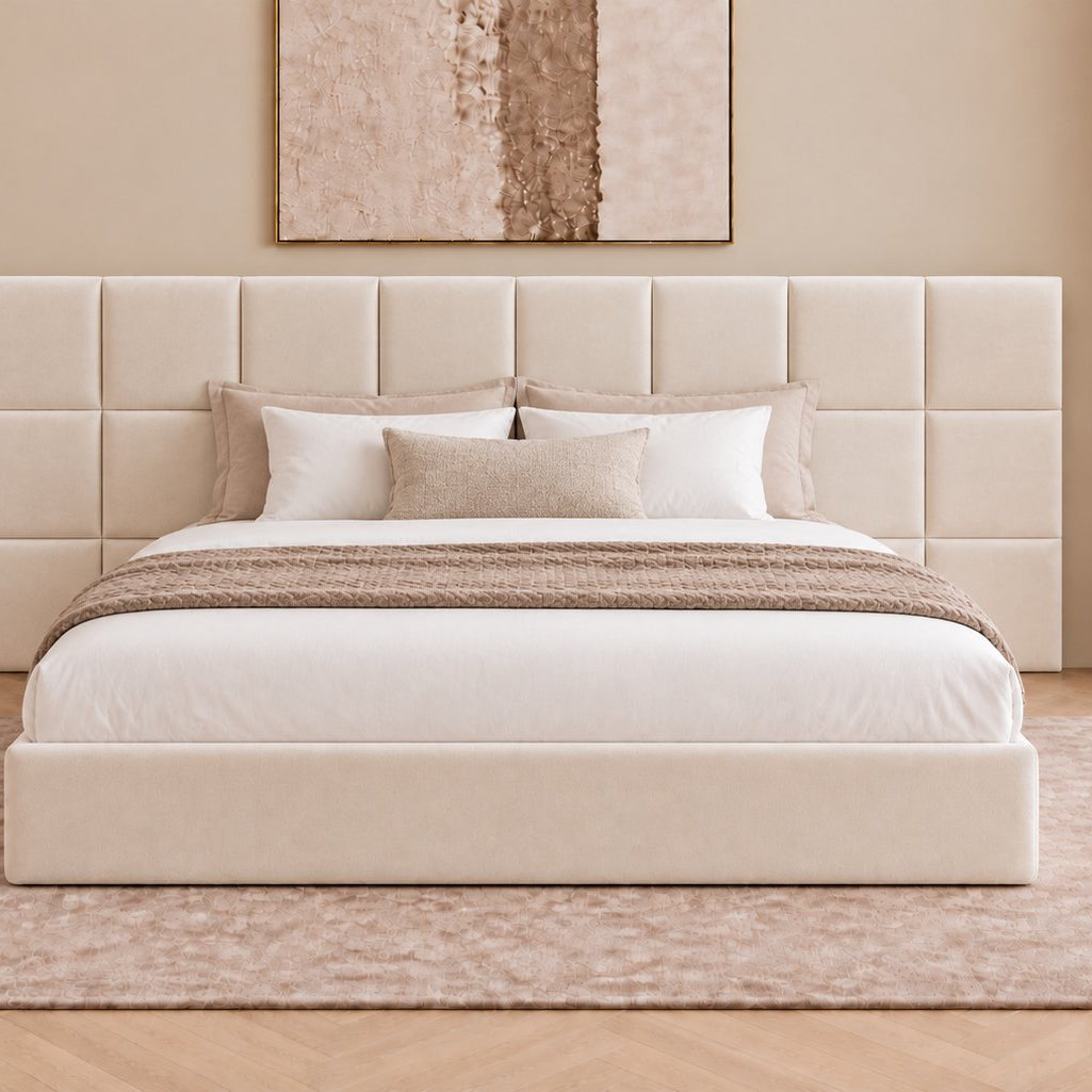 Cefalu divan bed in cream, front view