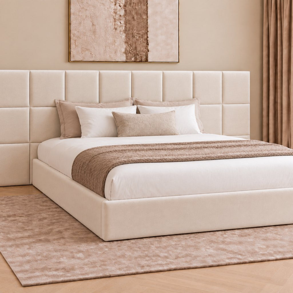 Cefalu divan bed in cream, side view