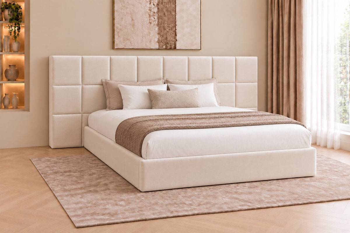Cefalu divan bed in cream, side view