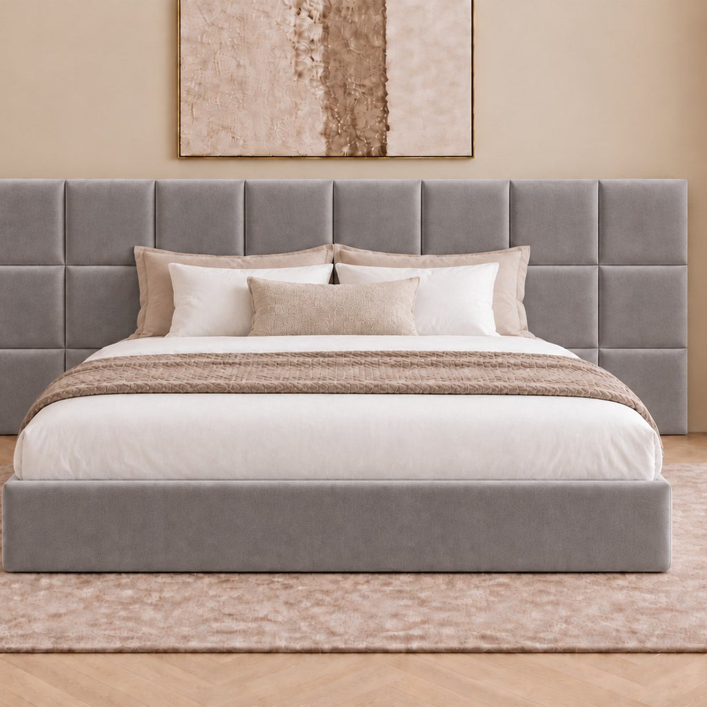Cefalu divan bed in grey, front view