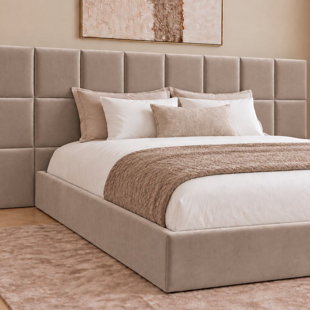 Cefalu divan bed in pebble, headboard close-up