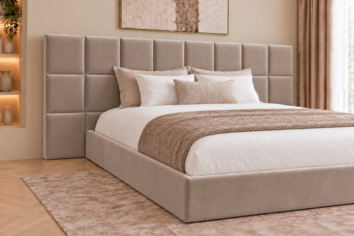 Cefalu divan bed in pebble, headboard close-up